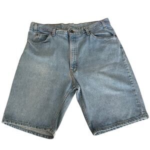Levi's Vintage 550 Orange Tab Made in USA Jean Shorts Jorts Blue 38